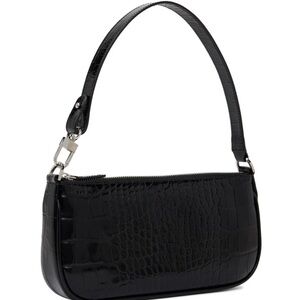 BY FAR Black Shoulder Bag with Glossy Finish